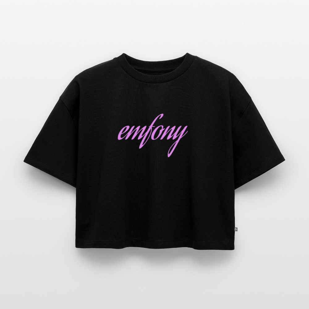 Women’s Premium Oversized Organic Cropped T-Shirt - black