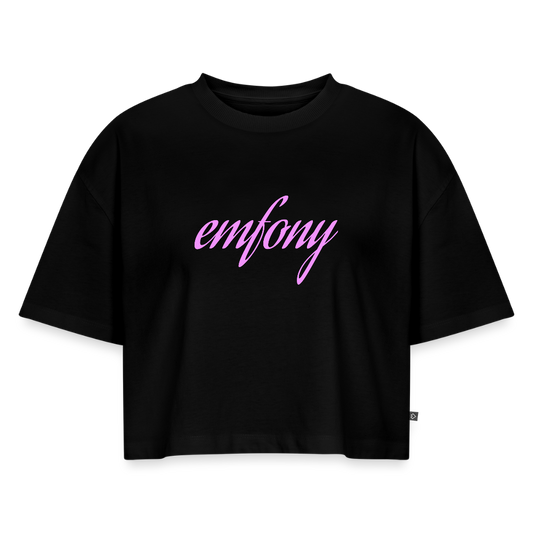 Women’s Premium Oversized Organic Cropped T-Shirt - black